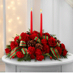 Christmas Centerpiece with candles