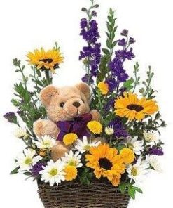 Teddy Bear Basket Arrangement