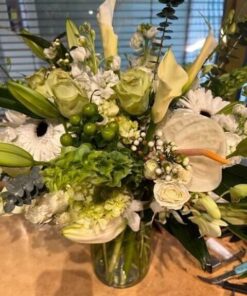 White on Green Premium Arrangement